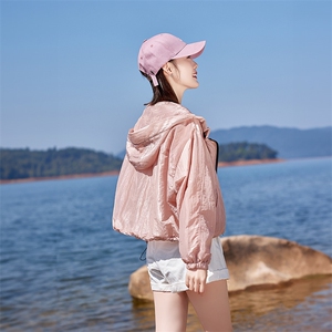 夏季透气连帽防晒衣女2024新款宽松时尚百搭户外防紫外线薄短外套图片