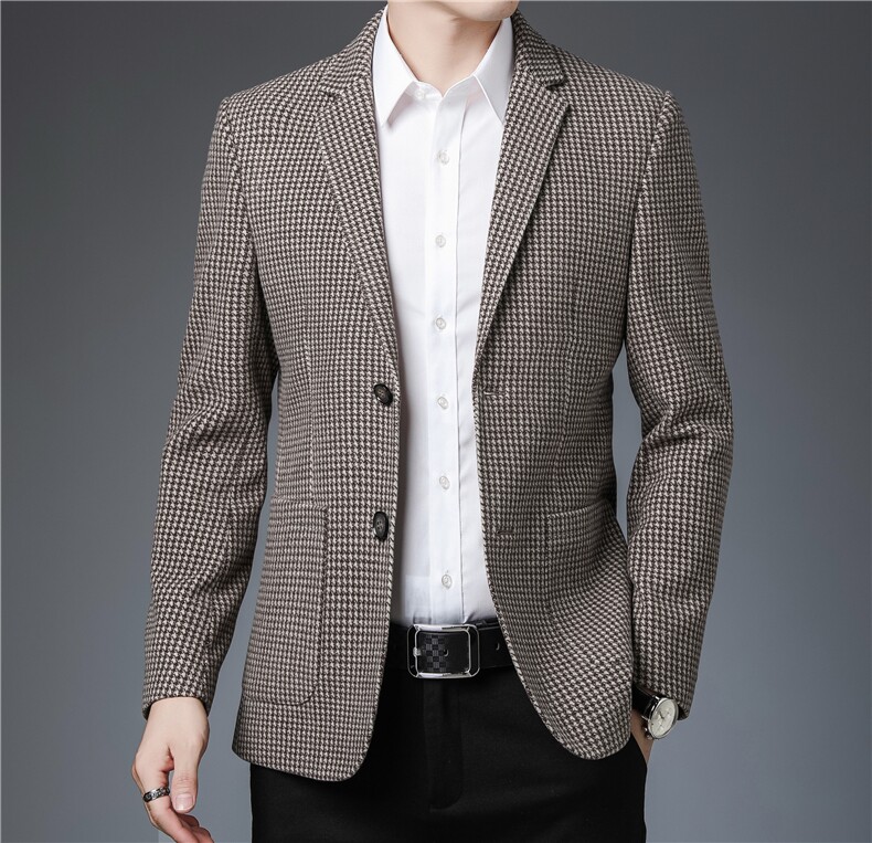 男装商务休闲西装外套中年男士西服时尚格子免烫上衣ZL99601-P160,男装西服,电商B212（原钱塘6029）