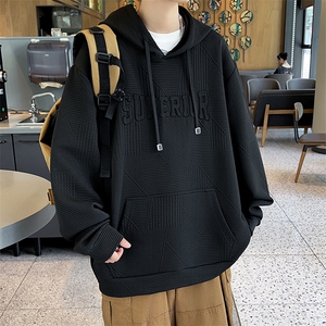 L-8XL 秋季新款大码提花连帽套头卫衣109-W1599-P43图片