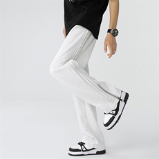 高品质直筒拉链休闲裤美式街头百搭灰色运动裤K9910p55，女装休闲裤，电商D315A