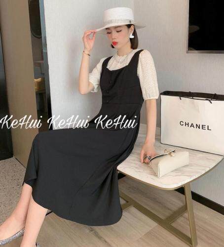 【现货】夏季新款修身假两件背带连衣裙，女装连衣裙，珂 慧