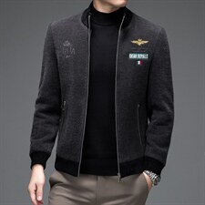B-N8859男士2023年秋季新款长袖休闲青年雪尼尔立领夹克外套P168,男装夹克,电商B360