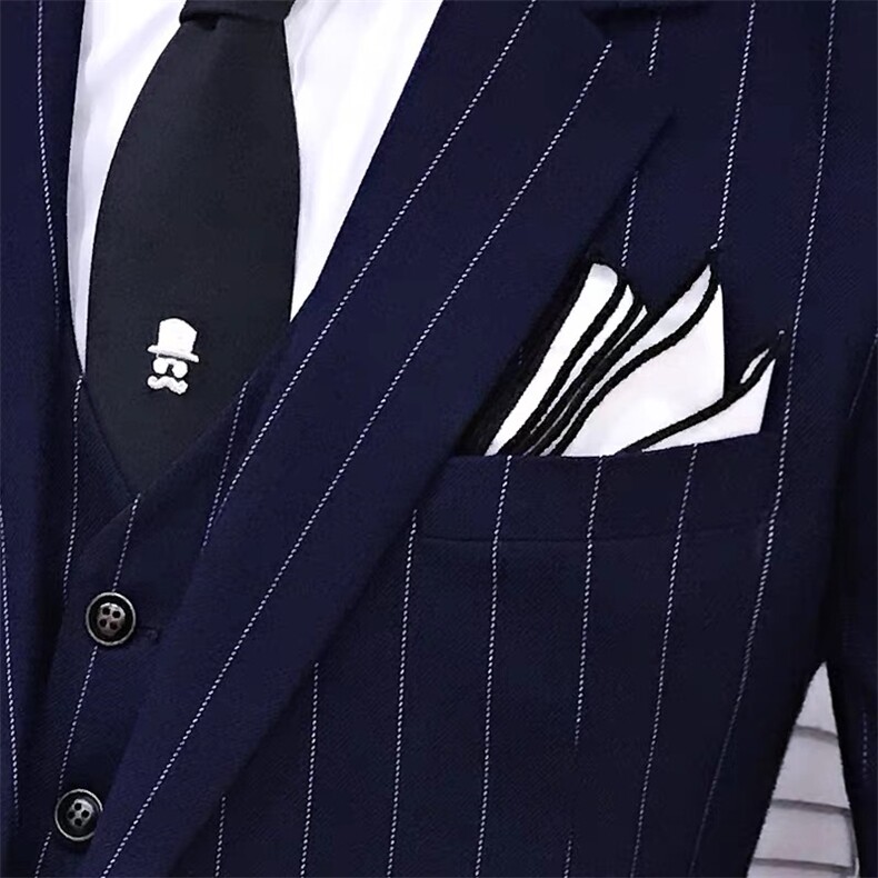 条纹横向两粒扣西装套装男三件套礼服7001-P285,男装西服套装,星座1012