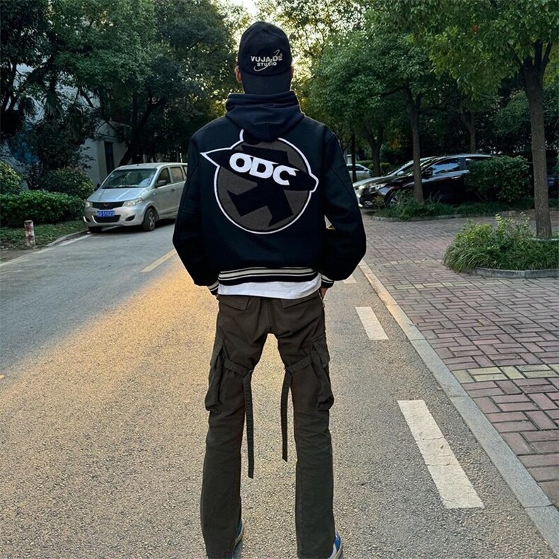 W9515-P70网图现货新款棒球服毛巾刺绣情侣宽松夹克外套,男装夹克,星座1608-2