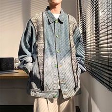 新美式高街复古装拼接撞色牛仔外套宽松帅气炸街夹克J2323P78，男装夹克，星座1116-2