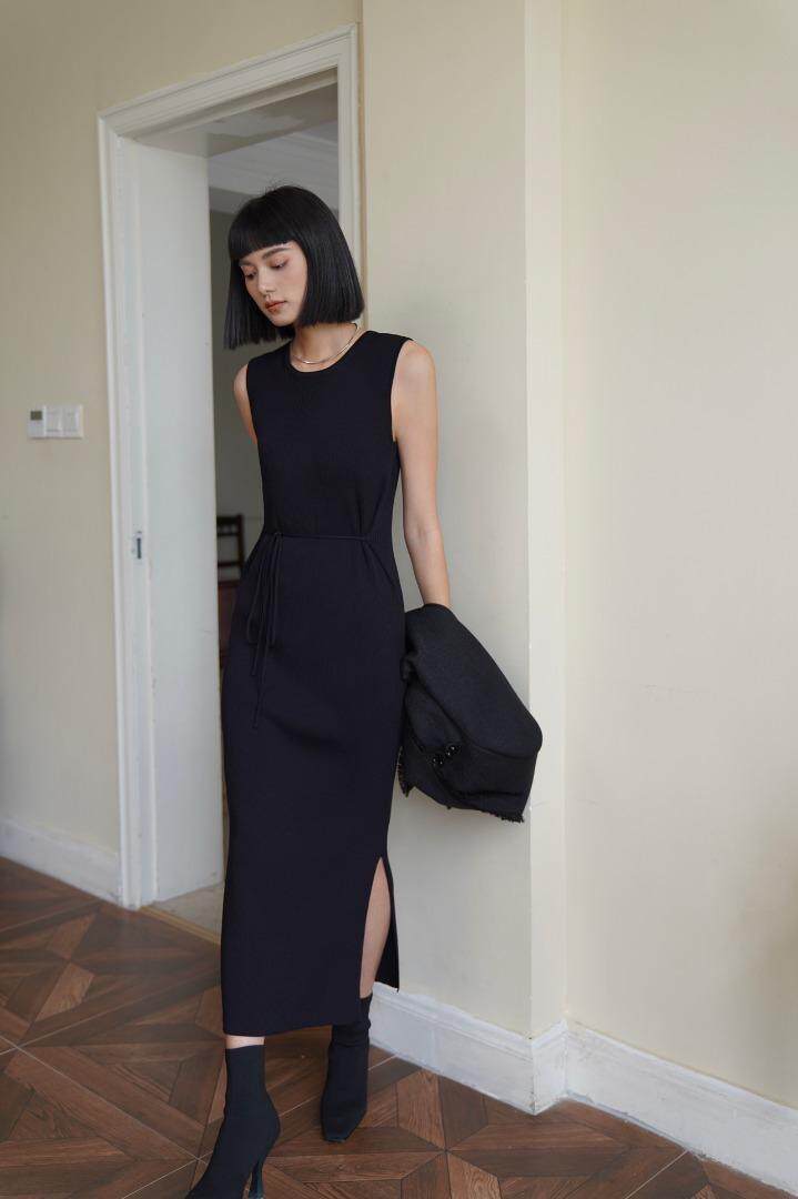 慵懒法式开衩百搭毛衣裙……，女装针织衫/毛衣，GN