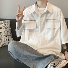 标准衬衫新款时尚潮青春流行简约短袖W2229P40，男装衬衫，星座1116-2