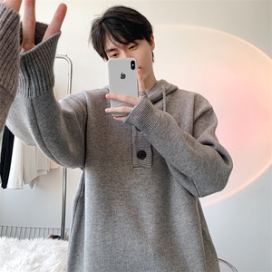 毛衣男秋冬新款港风宽松连帽针织毛衫MYA2-P65图片