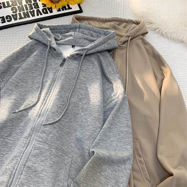 光板二开GSY9916特P33纯色连帽开衫卫衣男女春夏宽松,男装卫衣,电商D310B
