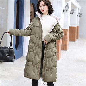 中长款羽绒服女2020年冬季新款韩版宽松白鸭绒时尚外套图片