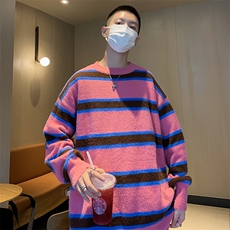 美式复古宽松百搭毛衣男秋季高街潮牌小众设计感打底衫，男装针织衫/毛衣，星座716-4