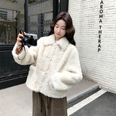 【新品】柔软亲肤高级感皮毛一体外套女5163-P195-K288，女装皮草，2C126