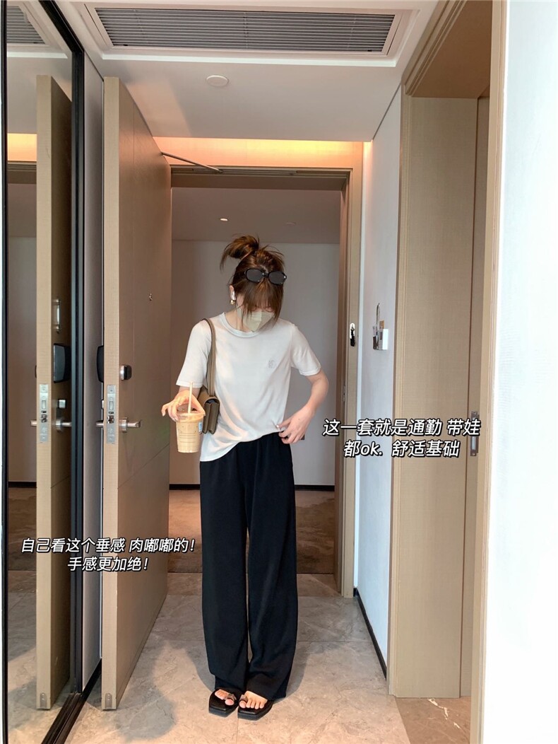 2024早秋新款圆领针织慵懒打底衫洋气毛衣,针织衫/毛衣,沐策羊绒
