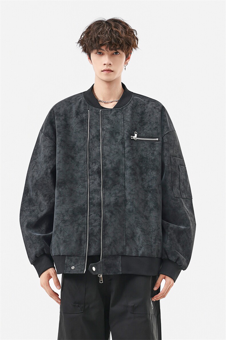 美式高阶秋冬PU棒球服夹克痞帅百搭情侣外套J57911TP85,男装夹克,电商A247