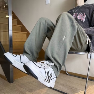 休闲裤子男款秋季潮牌卫裤大码宽松直筒阔腿运动春秋 KA814图片