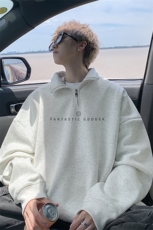 秋新款外景中性情侣polo卫衣男宽松半拉链打底PL00167/P45加绒P50，男装T恤，电商B316