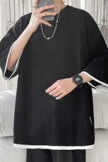 2024夏季新款旋律风车大码冰丝短袖T恤M-5XHT24204-特P25，男装T恤，电商A022