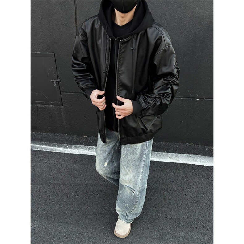 美式pu皮假两件夹克外套男CP112-特p95,男装夹克,电商B371