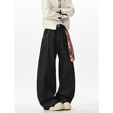XZ518-1-MG800秋冬美式弯刀牛仔裤男女baggy复古丹宁裤子，男装牛仔裤，星座518-1（原A432-1）