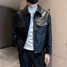 社会小伙男士秋冬休闲皮衣2025秋季长袖夹克店主风JK8012-P135，男装夹克，电商A236