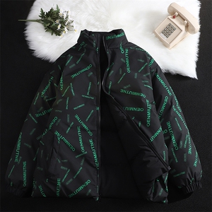 新款男冬季双面穿立领面包服加厚港风平铺棉衣M2218-P70控158图片