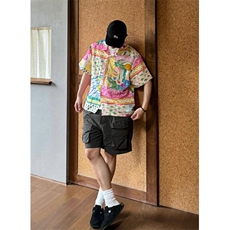 度假衬衫夏威夷短袖花衬衫男凉感复古油画宽松衬衣外套CH302，男装衬衫，星座1116A（原606A-3）