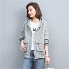 2021春季新款时尚休闲宽松舒适连帽卫衣外套，女装卫衣/绒衫，玛其路
