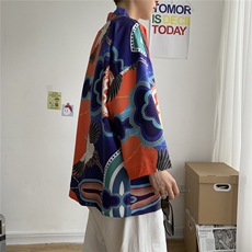 夏季大码港风日系外套防晒服和服开衫薄款道袍披风汉服潮F12/P40，男装防晒衣，钱塘713