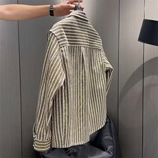 衬衫纯棉条纹长袖男春秋衬衫式夹克痞帅加厚翻领外套L8832P53，男装夹克，星座1013-5