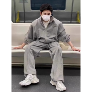 W10297-P125 网图现货 长袖运动套装搭配立领开衫卫衣外套长裤图片