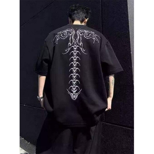 蛇瞳脊骨正肩短袖男夏季小众设计高级感T恤半截袖 T559图片