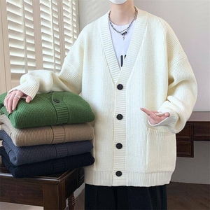 档口现货84870-P70V领开衫毛衣加厚外套男纯色秋冬休闲毛线衣宽松图片