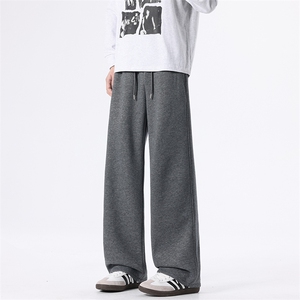 春季直筒针织卫裤男美式做宽松青年阔腿裤K25001*P28加绒P35控68图片