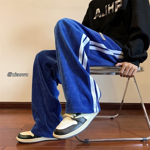 欧棉绒织带休闲裤直筒B342-K7011-P50控68图片