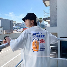 714-3-3091男款新款港风t恤高品质纯棉圆领纯棉，男装T恤，星座1404-3
