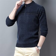 Z3056男士2023年秋冬新款长袖拉链针织衫休闲打底衫P82图片