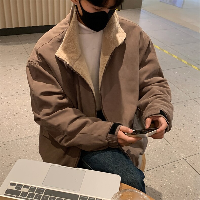 双面穿棉衣D2220-TP115控158可二开冬季两穿宽松加绒外套男,男装棉衣,电商A102-1