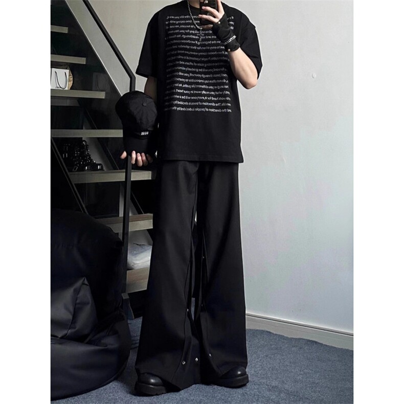 春秋款cleanfit小众微喇叭西裤男装休闲拖地长裤子潮牌K6710-P40，男装西裤，星座412-3