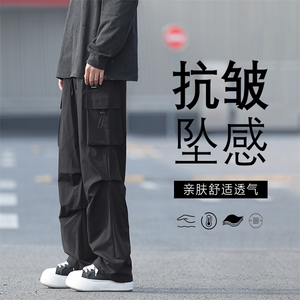 裤子男款秋季美式潮牌户外港风直筒休闲工装长裤男K211-特批-38图片