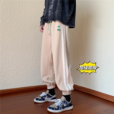 D329-QM547-P60-控78冬季加绒休闲裤男条纹成分65棉35涤纶，男装卫衣，电商D329