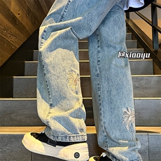 XZ616秋季新款复古设计感刺绣牛仔长裤TY981P55控68，男装牛仔裤，星座512A（原616）