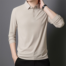 抗皱长袖t恤男士2026新款春季翻领polo衫体恤上衣服PL8898-P40，男装T恤，星座610（原A335）