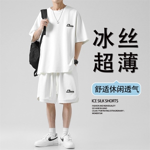 夏装薄款个性标志透气夏季运动套装跑步冰丝速干短袖 TZ11-特批70图片