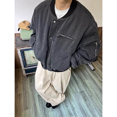 新款休闲美式复古水洗工装牛仔帆布外套男款短款夹克上衣，男装工装外套，星座506A