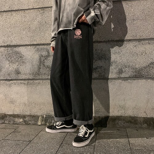 NK44237-P38直筒牛仔裤男士大码宽松九分裤男休闲长裤子男，男装休闲裤，电商A040