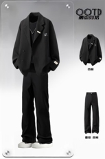 金属搭扣西服男96%聚酯纤维4%氨纶XF77068P85控128西裤78151P45，男装西服，星座227-7