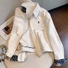 26春款老钱风小马刺绣polo领牛仔外套休闲气质夹克上衣JKK38P70，男装工装外套，电商D256-1(原A064-1)