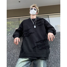 慵懒风高街鹿毛绒加厚毛衣男秋冬青少年宽松针织衫1332P50，男装针织衫/毛衣，星座410-2