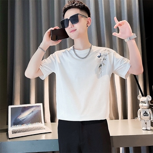 社会小伙夏季男士纯棉短袖T恤时尚潮流半袖体恤男C208-T8010特P30图片
