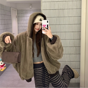 两面穿现货重磅短款座山雕棉衣男女双面穿毛毛绒棉服加厚外套图片